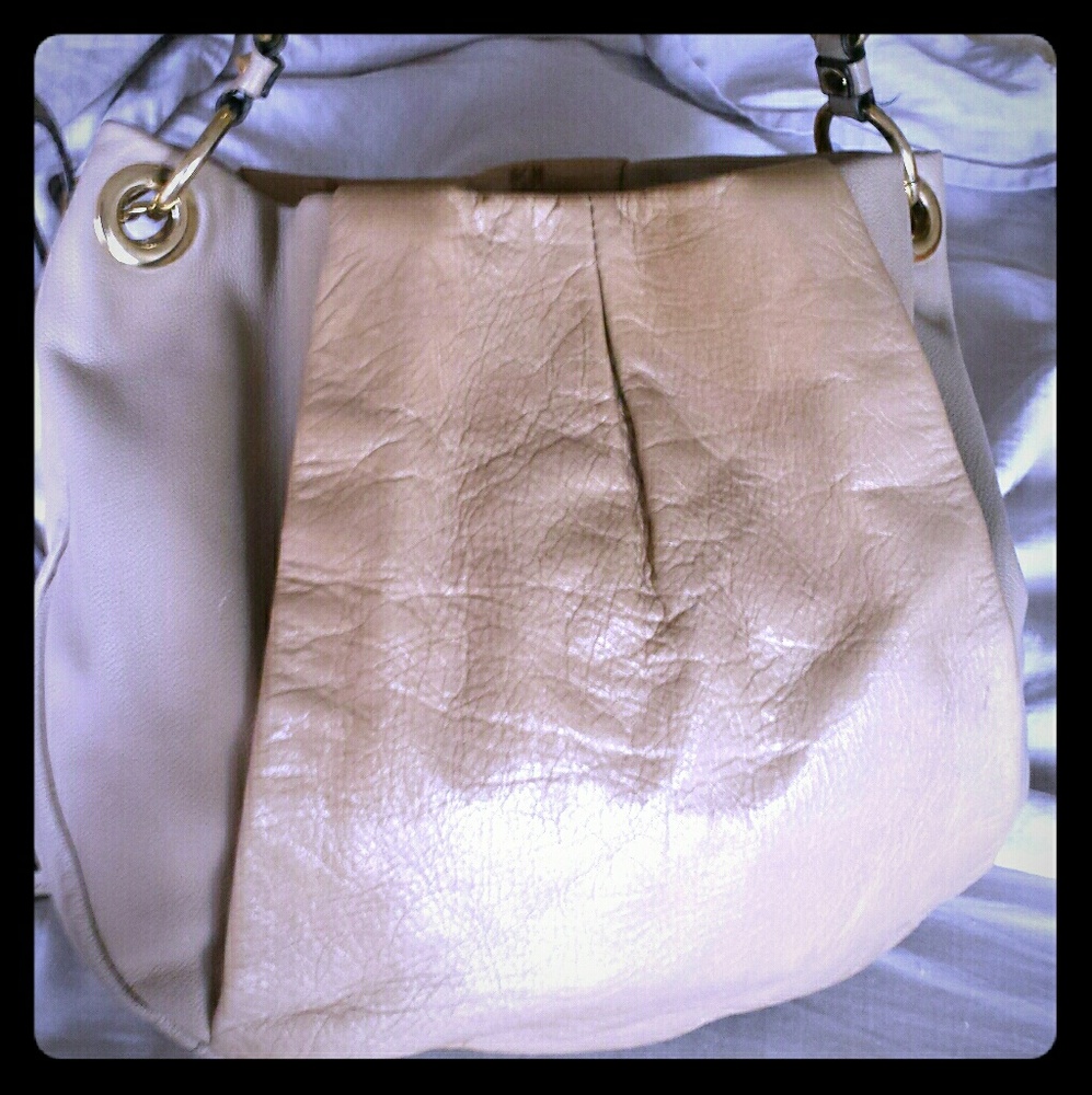 VINCE CAMUTO TAN LEATHER SATCHEL